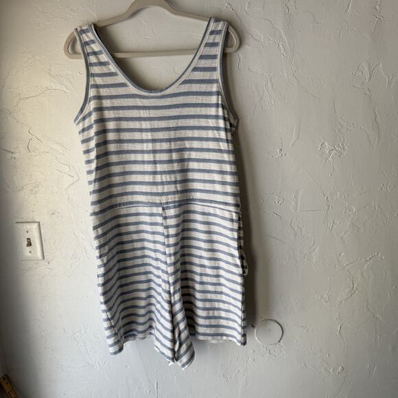 Old Navy Romper Terry Cloth Medium Striped Tank Sleeveless Drawstring‎ Pockets - Picture 7 of 8